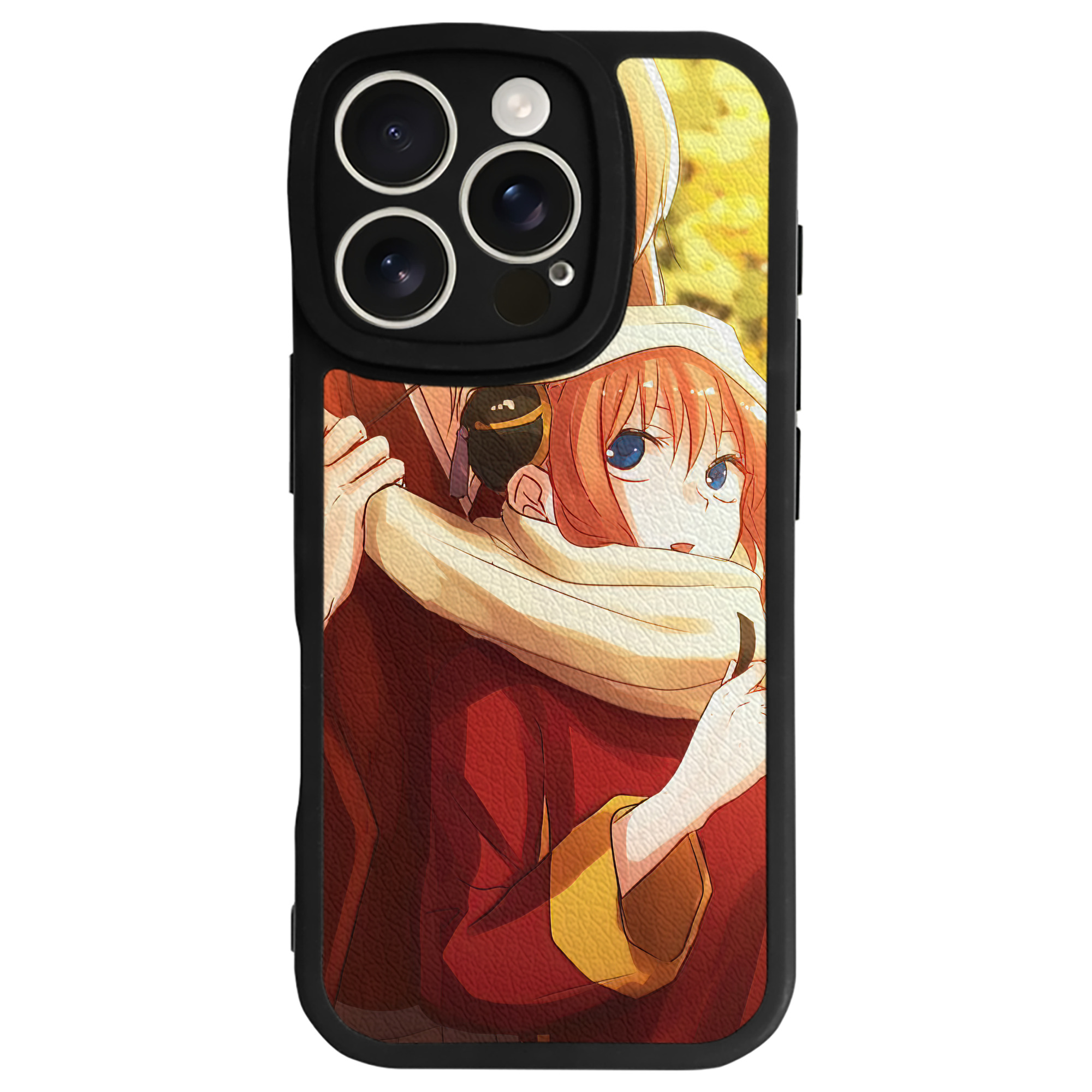 （画像用） ぎんたま 坂田銀時（さかたぎんとき） 神楽 志村新八（しむら しんぱち） GINTAMA Sakata Gintoki Kagura Shimura Shinpachi 【iPhone 16シリーズ対応】シリコンスマホケース（レザー調） 材質：シリコン